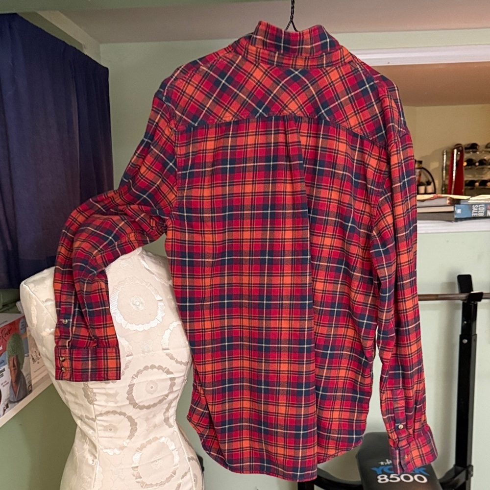 Vans, Red Plaid Men's Shirt, XL - Picture 2 of 7
